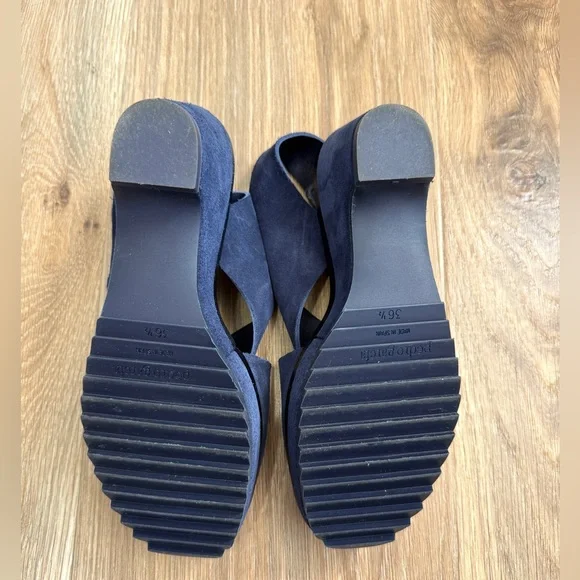 Pedro Garcia Navy Suede Slingback Platform Sandals EU 36.5 - Picture 6 of 6